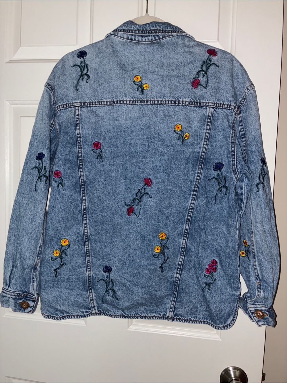 Desigual Embroidered Denim Trucker Jacket Sz M - Picture 7 of 14